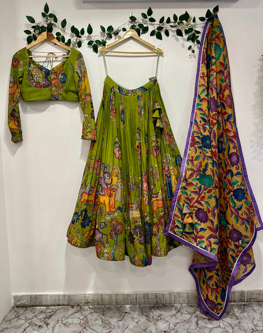 Parrot Green Animal Concept Lehenga