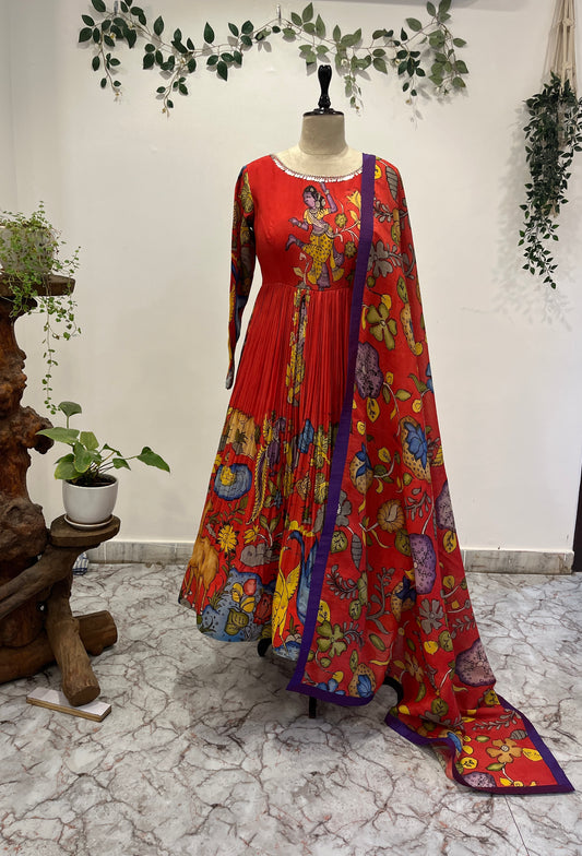 Red Anarkali Frock Long Frock