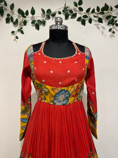 Red and Yellow Frock1 Long Frock